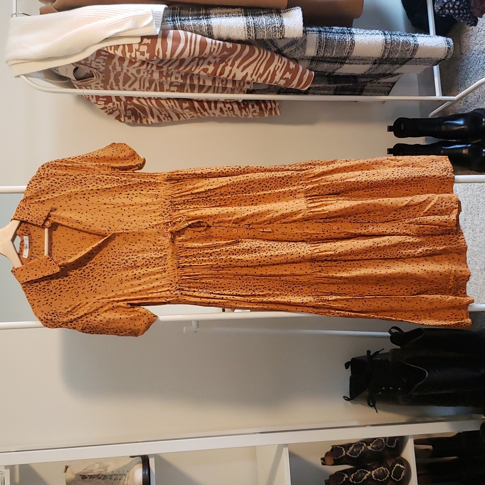 Mango Cheetah Print Maxi Shirtdress
